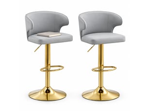 tabouret de bar assise réglable en hauteur <strong>STILVORA</strong> - gris