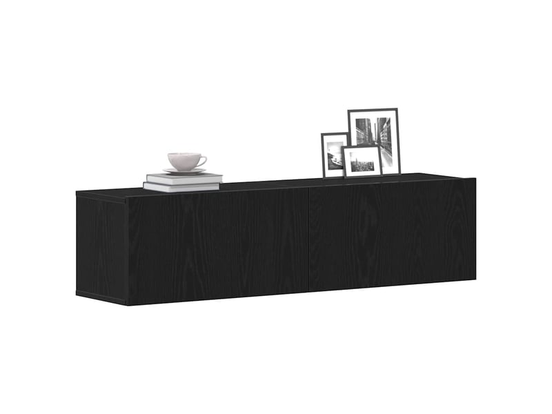  Meuble tv - banc tv - meuble de rangement chêne noir 120x30x30,5 cm bois d'ingénierie  - Conforama D