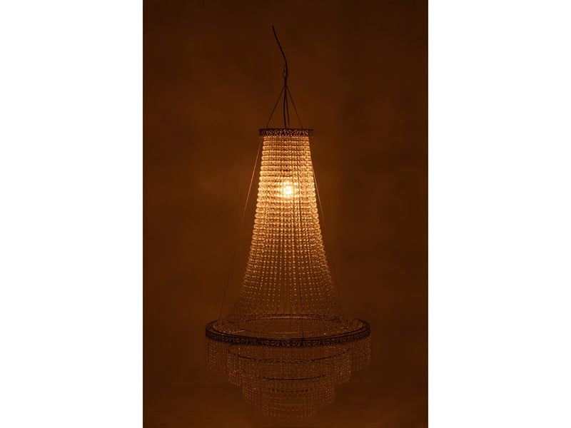  Abat-jour suspension pampilles jilan 135cm transparent  - Conforama C