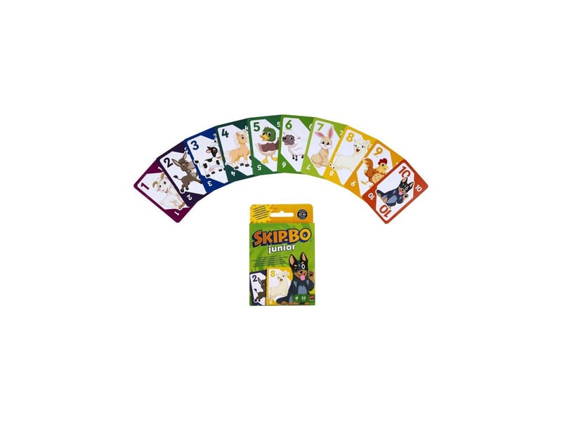  Jeu de cartes skip-bo junior 2 niveaux 112 cartes pour 2 a 4 joueurs des 5 ans MAT0194735441617 - Conforama E