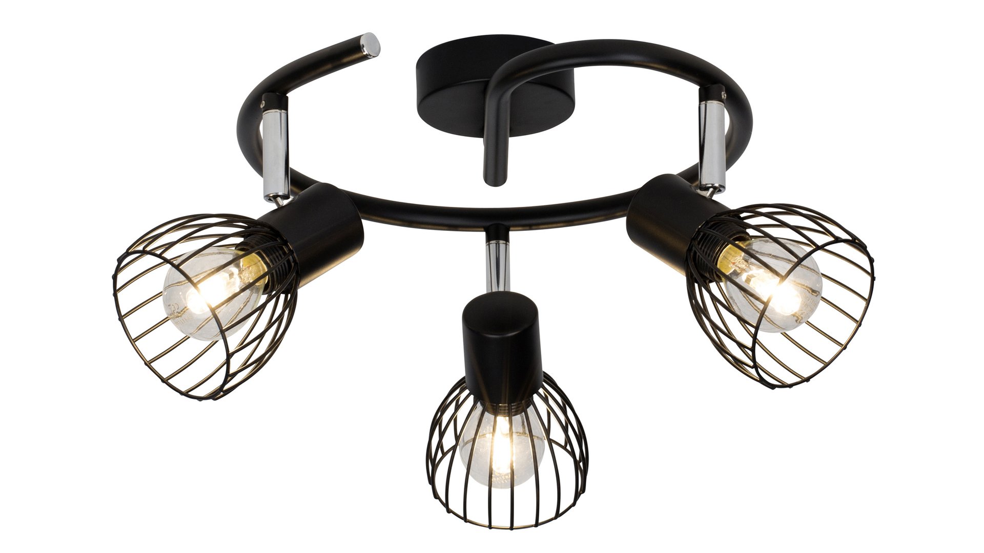 Plafonnier spirale BLACKY 3 noir 15 Conforama