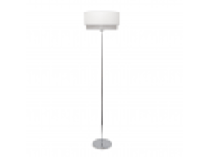 Fabrilamp kenya lampadaire textile blanc et gris, 1 x e27, h 170 cm, ø 40 cm