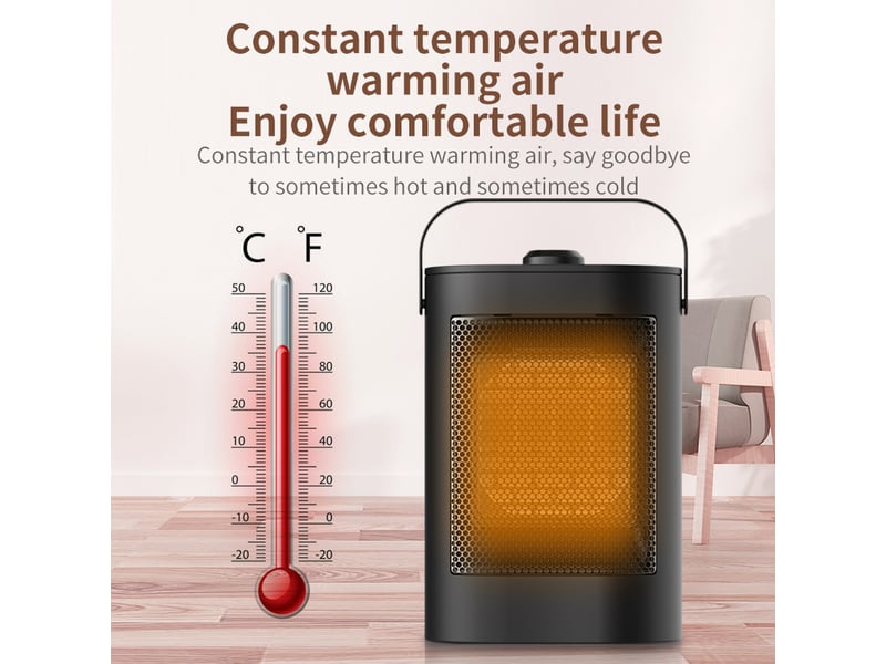 Chauffage électrique basse consommation 1500 w, chauffage rapide en 3 secondes, protection multiple pour la maison et le bureau, noir - réf. Szpb658696jjzj - Conforama C