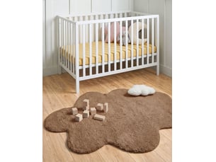 Tapis enfant hodka marron clair 80 x 120 cm coton avec coussin