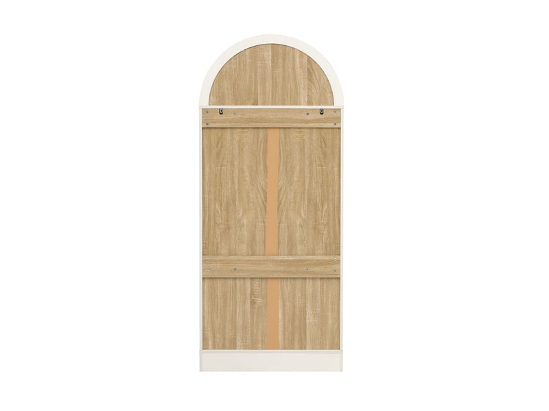  Vaisselier blanc moderne, armoire de cuisine avec portes vitrées et tiroirs, buffet haut pour salle à manger, 76x40x180 cm  - Conforama W