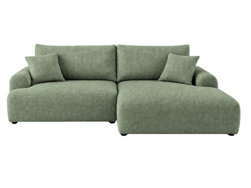  Elias - canapé d'angle convertible tissu chenille 3 places vert gauche  - Conforama A