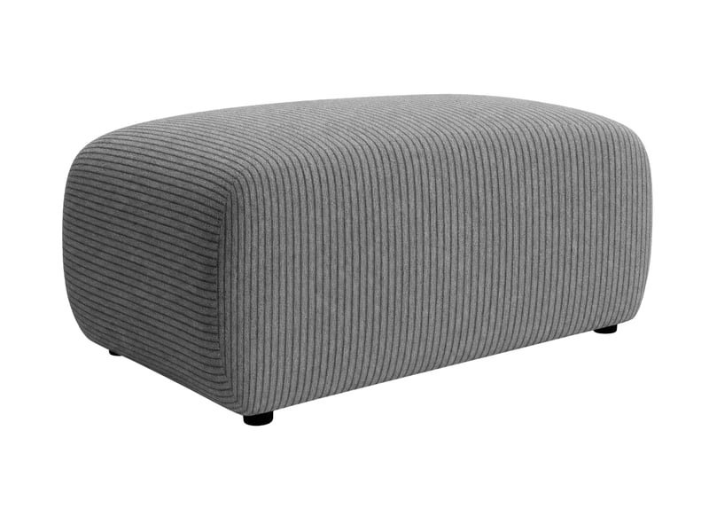  Portofino - pouf en petit velours côtelé gris foncé 105x57x40  - Conforama A