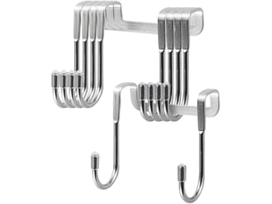 Lot de 5 crochets de porte en forme de j pour armoire, placard, tiroir, salle de bain, manteau, vêtements, sacs, gris