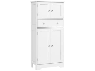 Armoire de cuisine buffet cuisine avec placards, étagères réglables, tiroir, blanc, 60 x 30 x 128 cm