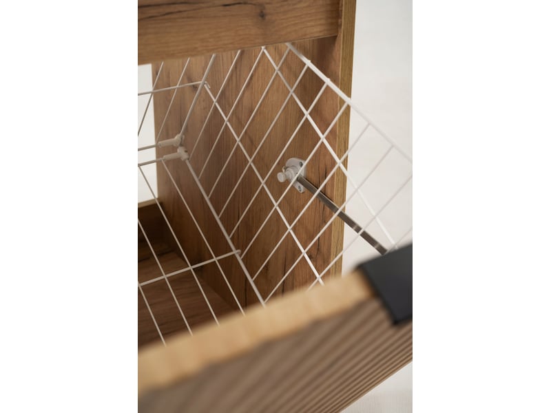  Meuble bas de salle de bain avec panier à linge flow chêne 40 cm  - Conforama W