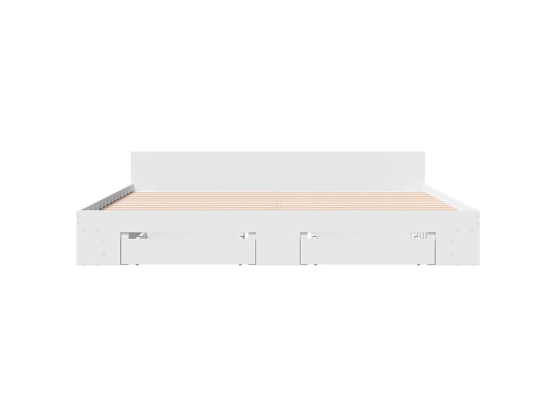  Lit double- lit adulte -  cadre de lit avec tiroirs sans matelas blanc 180x200 cm  - Conforama C