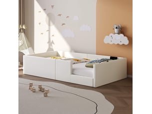 Lit avec rangement 90x200 cm <strong>DZMDIP</strong> <strong></strong> coloris blanc