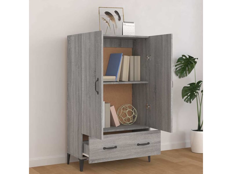  Buffet - bahut - meuble de rangement sonoma gris 70x31x115 cm bois d'ingénierie  - Conforama C