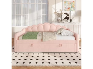 Lit coffre 90x200 cm <strong>KORFEE</strong>  <strong></strong> coloris rose
