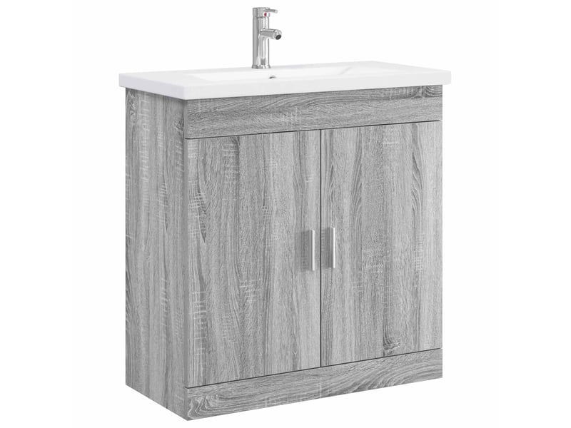  Ensemble de mobilier de salle de bain sonoma gris shl7469  - Conforama A