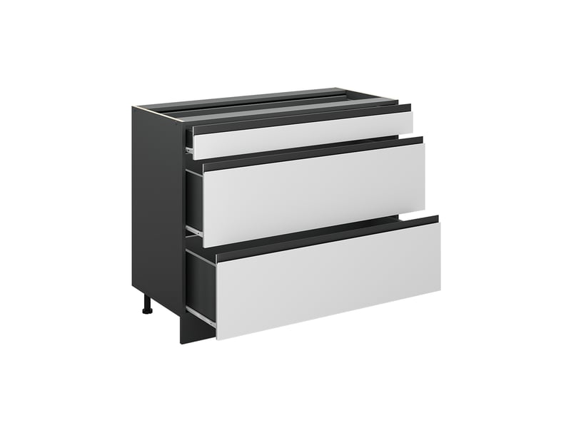  Vicco meuble cuisine, blancanthracite, 100cm plan de travail marbre  - Conforama C