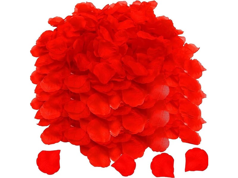Petales de rose artificiels - en soie - rouge - 4 5 x 5 5 cm - pour decoration mariage fete romantique - 3500 unites - Conforama A