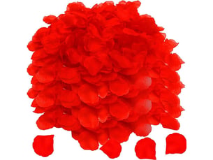 Petales de rose artificiels - en soie - rouge - 4 5 x 5 5 cm - pour decoration mariage fete romantique - 3500 unites
