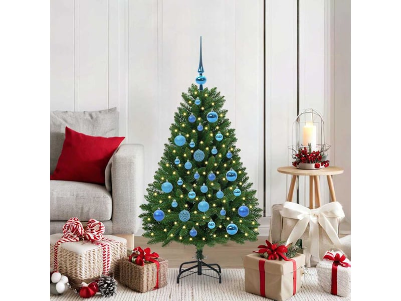  Sapin de noël, arbre de noël artificiel 120 cm 150 led blanc chaud vert shl2510  - Conforama B
