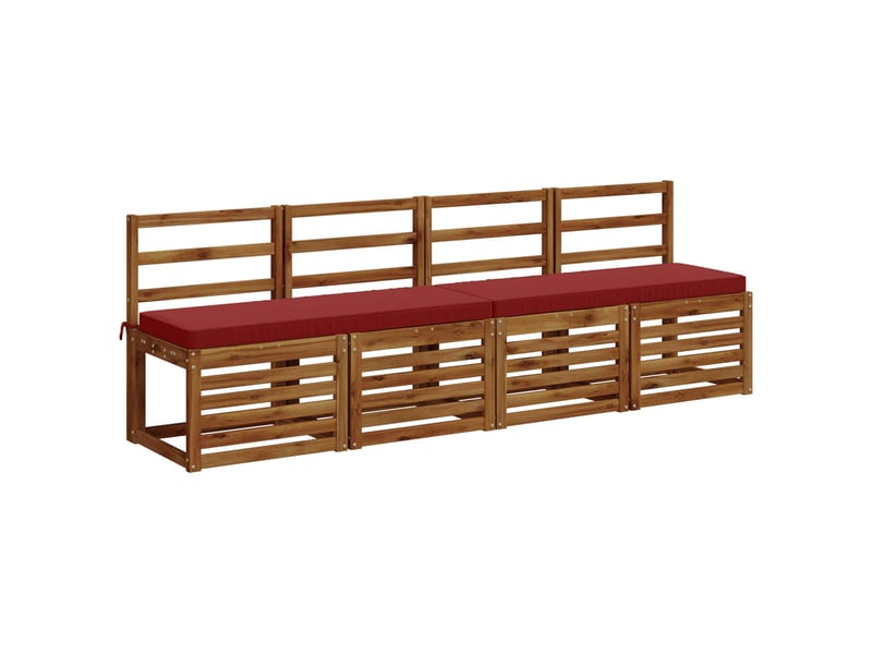  Lot de 2 coussins de banc, coussins d'assise vught 100 % polyester bordeaux cf57921  - Conforama A