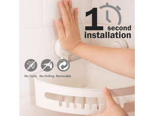 Étagère de douche d'angle sans perçage, installation en 1 seconde, capacité de charge de 10 kg, étanche, pour murs de douche carrelés, salle de bain