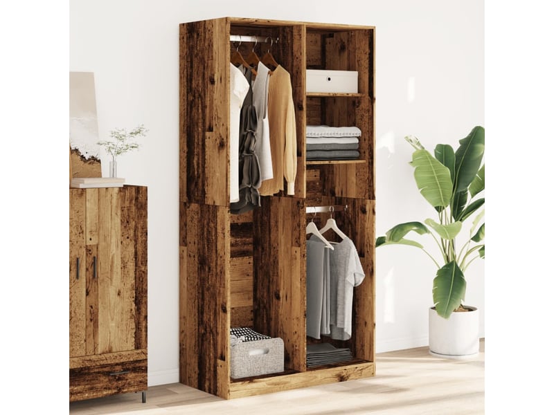  Garde-robe, armoire de rangement vieux bois 100x50x200 cm bois d'ingénierie shl62617  - Conforama C