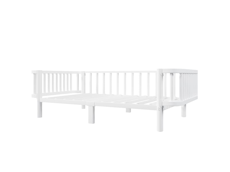  Lit banquette simple 90×200 cm en métal, sans matelas - okmyhome- blanc, structure renforcée pour salon  - Conforama E