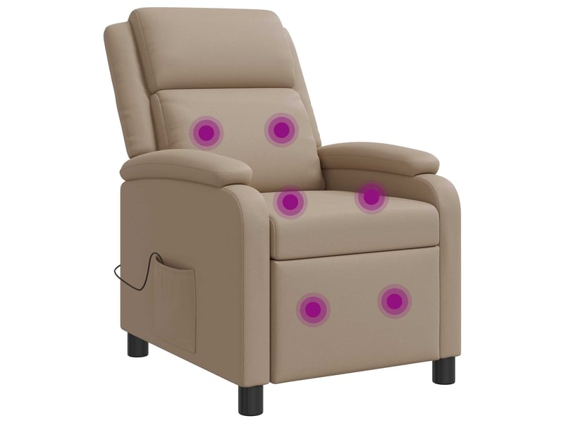  Vidaxl fauteuil de massage inclinable cappuccino simili cuir  - Conforama A
