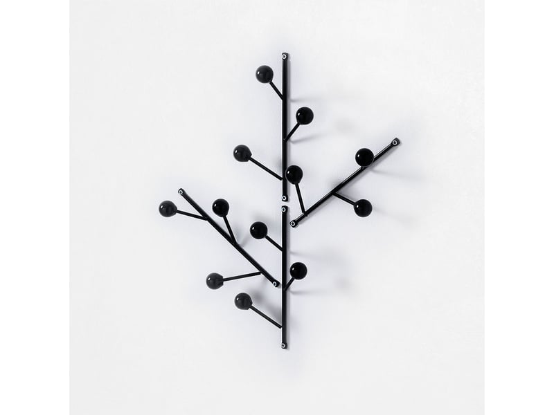  Lot de 4 portemanteaux muraux en métal design moderne fleur - noir  - Conforama A