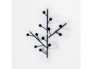 Lot de 4 portemanteaux muraux en métal design moderne fleur - noir