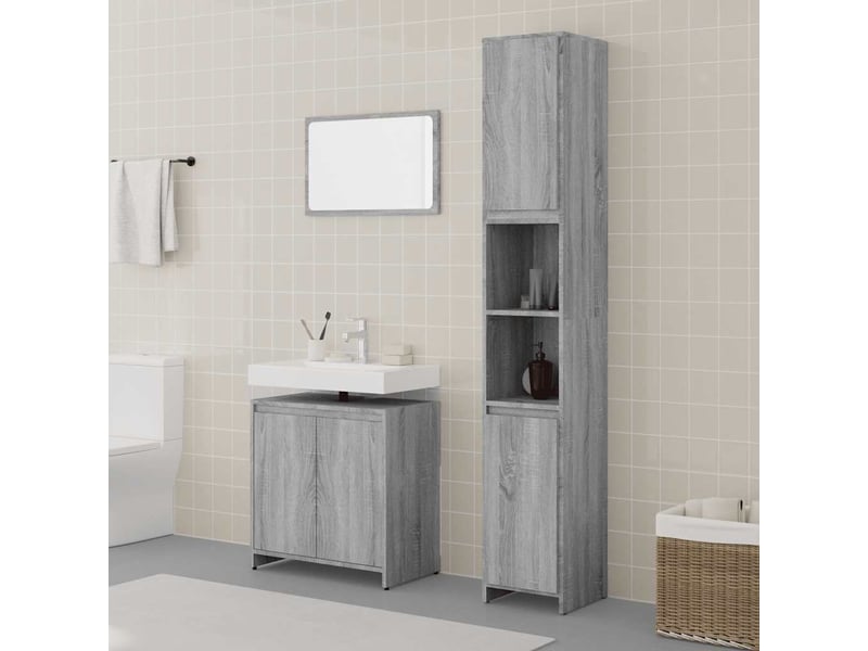 Ensemble de meubles de salle de bain 3 pcs sonoma gris cf63808 - Conforama B