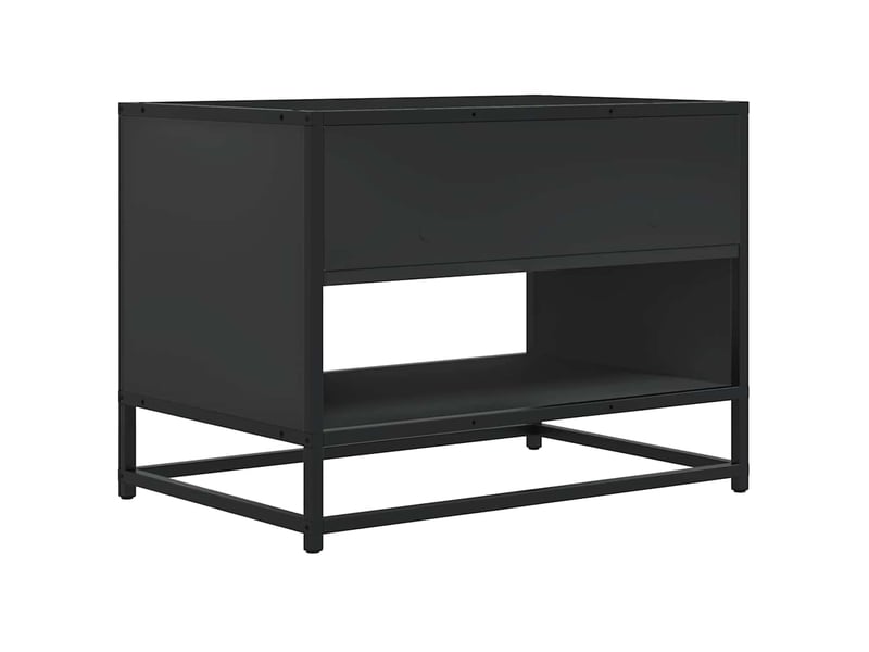  Meuble tv - banc tv - meuble de rangement noir 61x40x46 cm bois d'ingénierie et métal  - Conforama E