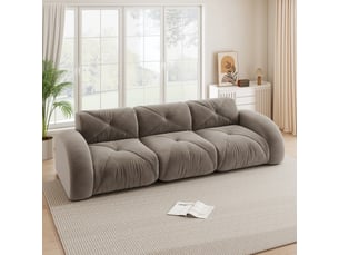 Canapé modulable, canapé 3 places – en tissu chenille, sans montage, sans cadre, taupe, base antidérapante