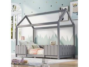 Lit avec rangement 90x200 cm DZMDIP coloris gris