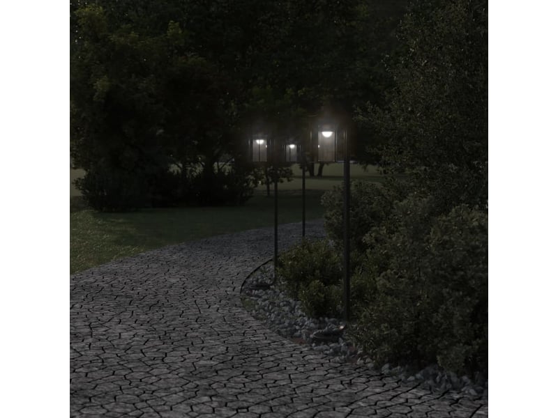  Lampadaires d'extérieur 3 pcs 100 cm acier inoxydable noir 02_0042544  - Conforama C
