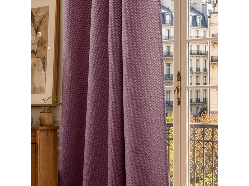 Lot de 2 rideaux à œillets 140 x 240 cm victoria fils teints jacquard - Conforama E