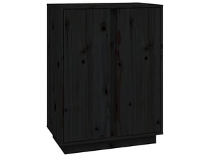 Buffet - bahut - meuble de rangement noir 60x35x80 cm bois massif de pin