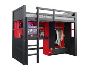 Lit mezzanine 90x200 cm MEUBLIV   coloris bicolore