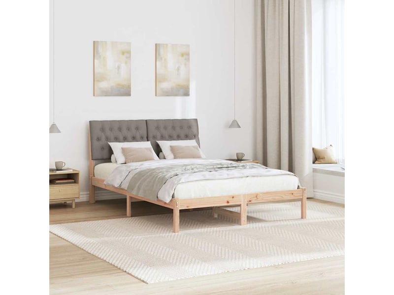  Lit double- lit adulte -  cadre de lit avec tête de lit rembourrée marron 135 x 190 cm  - Conforama C