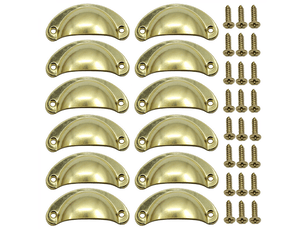 Bouton de porte décoratif rétro, poignée de tiroir pour meubles, poignée en coquille vintage pour tiroirs et armoires de cuisine (12 unités)