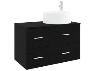 Ensemble de mobilier de salle de bain 2 pc chêne noir cf64112