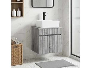 Meuble de lavabo mural, rangement salle de bain sonoma gris 49x41x63 cm shl7454