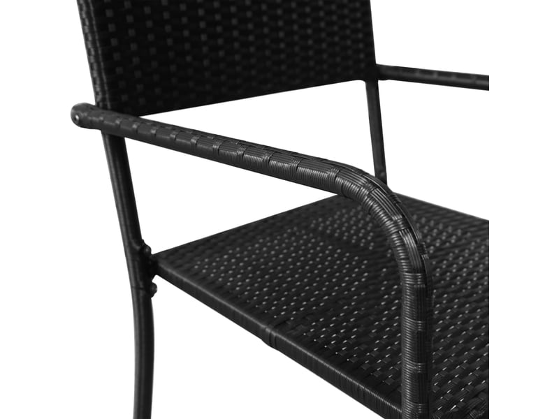 Ensemble à dîner salon de jardin meuble d'extérieur 3 pièces résine tressée et acacia noir 02_0014266  - Conforama E