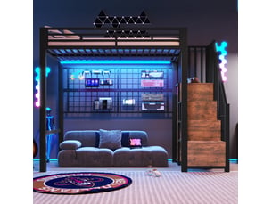 Lit mezzanine 90x200 cm <strong>MODENUIT </strong>  <strong></strong> coloris noir