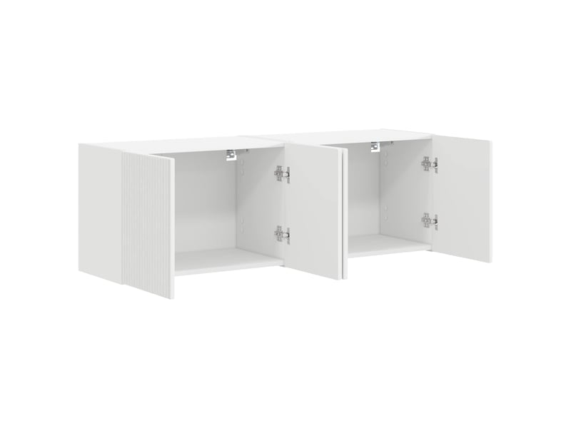  Meuble tv - banc tv - meuble de rangement mural 2 pcs blanc bois d'ingénierie  - Conforama E