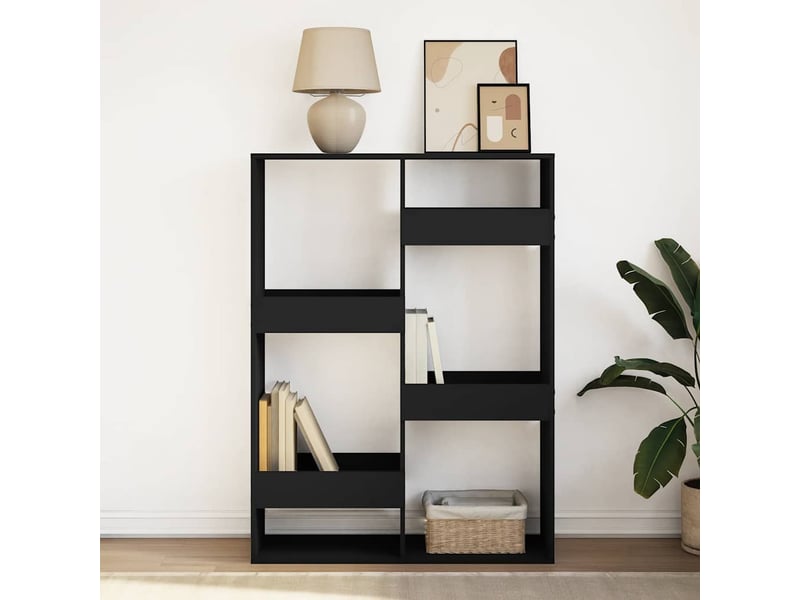  Bibliothèque, meuble de rangement salon noir 100x33x135 cm bois d'ingénierie  - Conforama C