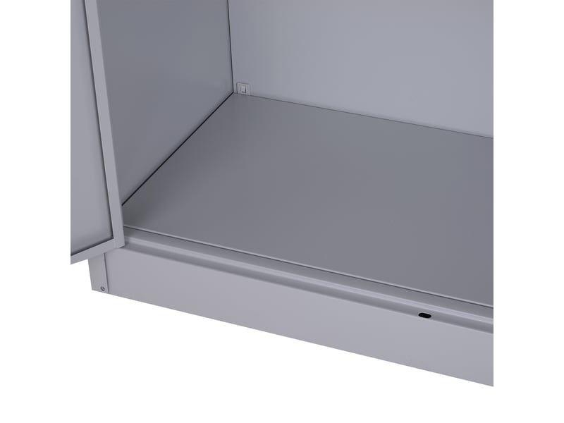  Armoire de bureau métallique, 80 x 40 x 92,5 cm, meuble de rangement en acier avec serrure, gris, étagère réglable  - Conforama E