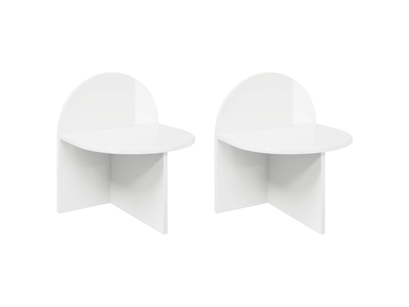  Table de chevet - cabinet de chevet - table de nuit 2 pc blanc brillant 40 x 35,5 x 45,5 cm  - Conforama A