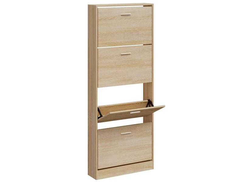  Meuble à chaussure | armoire à chaussures chêne 59x17x150 cm bois d'ingénierie  - Conforama C