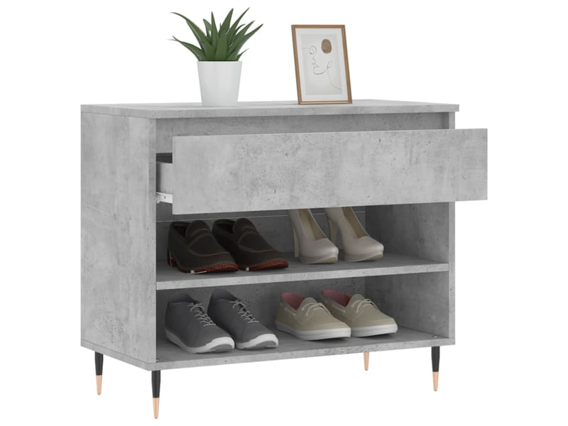  Meuble à chaussure, armoire à chaussures gris béton 70x36x60 cm bois d'ingénierie shl6853  - Conforama D